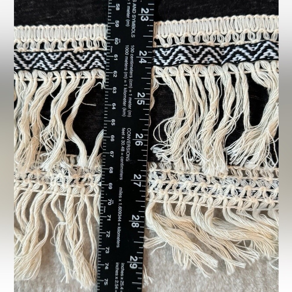Cato Boho Knit Braided Crochet Fringe Top Cover Up shirt dress Women’s Medium - Picture 6 of 7